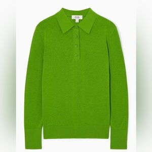COS Green Polo Sweater